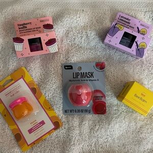 Assorted Lip Masks & Balms - Pink, Purple, Yellow, Orange